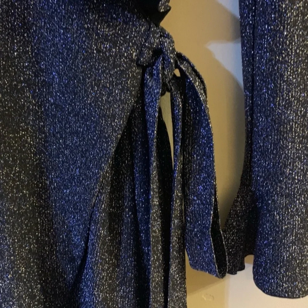 Free People One More Time Lurex Wrap Dress